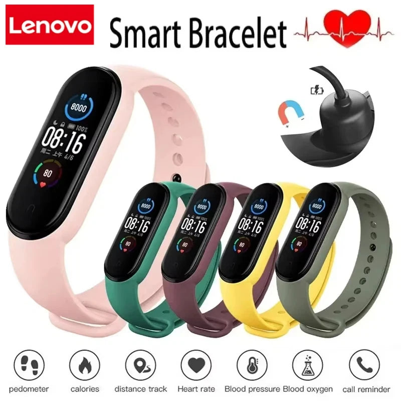 Lenovo Smart Band Movement Watch Step Count Bluetooth Synchronous Phone Information Smartwatch For Men Women Students 2025 New