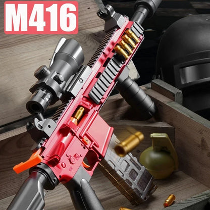 M416 Barrett Shell Ejection Soft Bullet Toy Gun with Automatic Return Target for Boys Classic Style Manual Birthday Gift