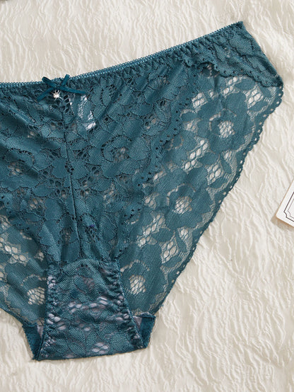 6-Piece Set Women's Underwear Set Sexy Patterned Lace Patchwork No Lining Comfortable Fitting Women's Push-Up Bra Sexy Lingerie