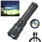 Aluminum Alloy Portable Torch Powerful LED Flashlight USB ReChargeable Outdoor Tactical Zoom Camping Waterproof Flash Light