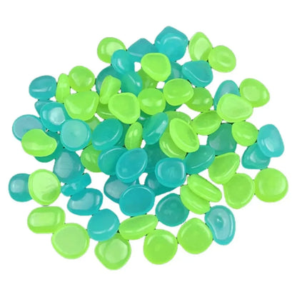 300Pcs the Garden of Light on the Dark Pebbles for Yard Rock and Manwalk Decoration Fairy Tale Garden DIY Decorative Luminous Stone