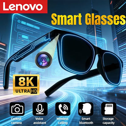 Lenovo AI Smart Glasses Touch Control Photo Camera Recording Translator Voice Assistant Music Wireless Bluetooth Sunglasses 2026