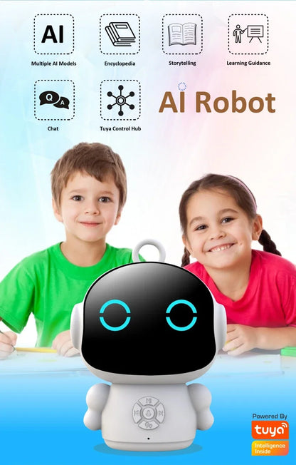 Tuya Smart AI Companion Robot Early Education Toys Emotional Communication Works with ChatGPT Germini Grok Mistral DeepSeek