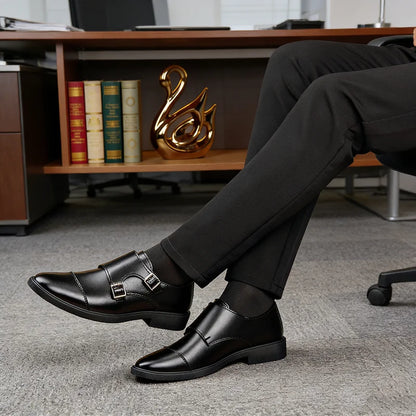 1pair Men's British Business Dress Shoes Breathable Non-slip Sweat-absorbing Pointed Casual Shoes Men's Shoes Size 39-47
