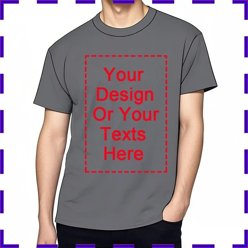 Custom Unisex Tshirt Add Your Own Message Cotton O Neck Top Tees Bigger Size Gift Custom Unisex Personalized Tshirts  4XL 5XL