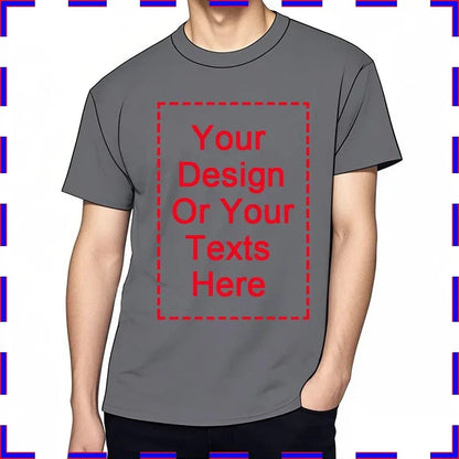 Custom Unisex Tshirt Add Your Own Message Cotton O Neck Top Tees Bigger Size Gift Custom Unisex Personalized Tshirts  4XL 5XL