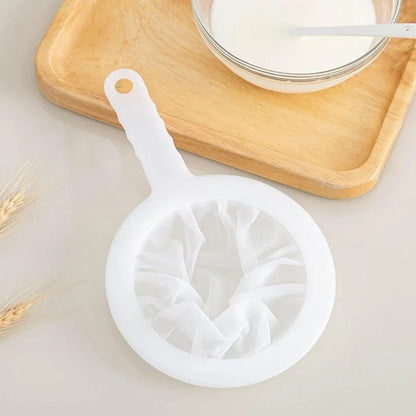 100/200/400Mesh Kitchen Ultra-Fine Nylon Mesh Strainer, Plastic Sieve Fine Mesh with Handle Kitchen Tool for Milk, Yogurt, Juice