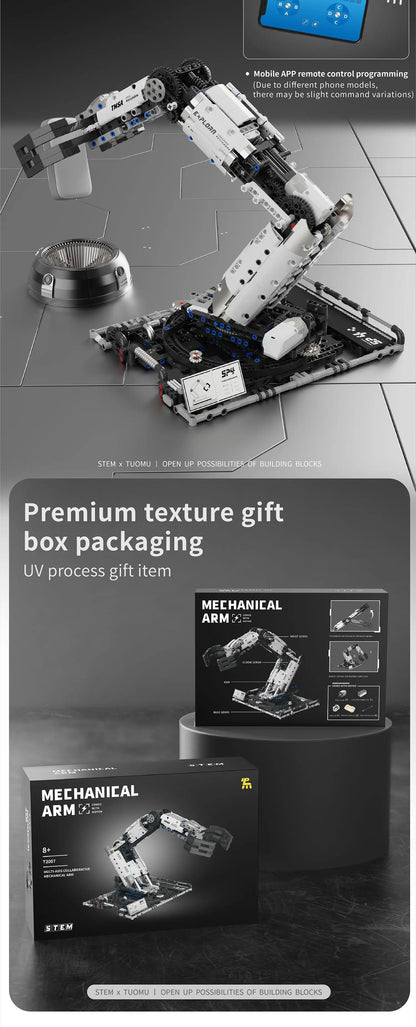 Multi-Axis mechanical Arm Programmable Building Blocks 5 in 1 robot Remote Control toys Interactive STEM Learning children gift