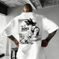 2026 Summer Dragon Ball Oversized T-shirt High Quality 100% Cotton Kid Goku with Power Pole Line Art Print UnisexCasual Y2K