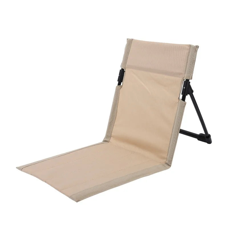 Lightweight Portable Outdoor Folding Beach Chair picnic groud seat One-Piece Backrest Design for Camping Travel Leisure No Legs