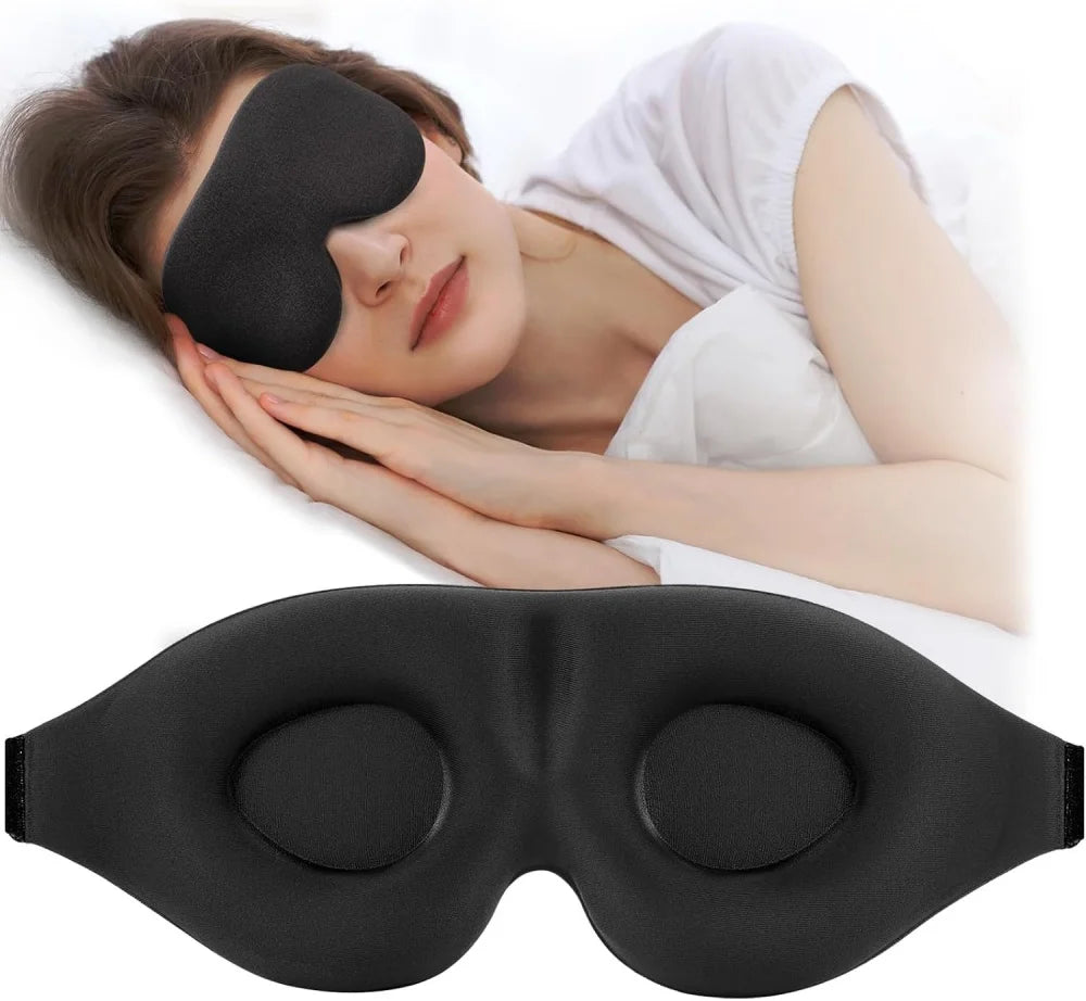 3D Contoured Zero Pressure Sleep Mask with Adjustable Strap for Deep Sleep, Travel, Naps & Yoga Relaxation