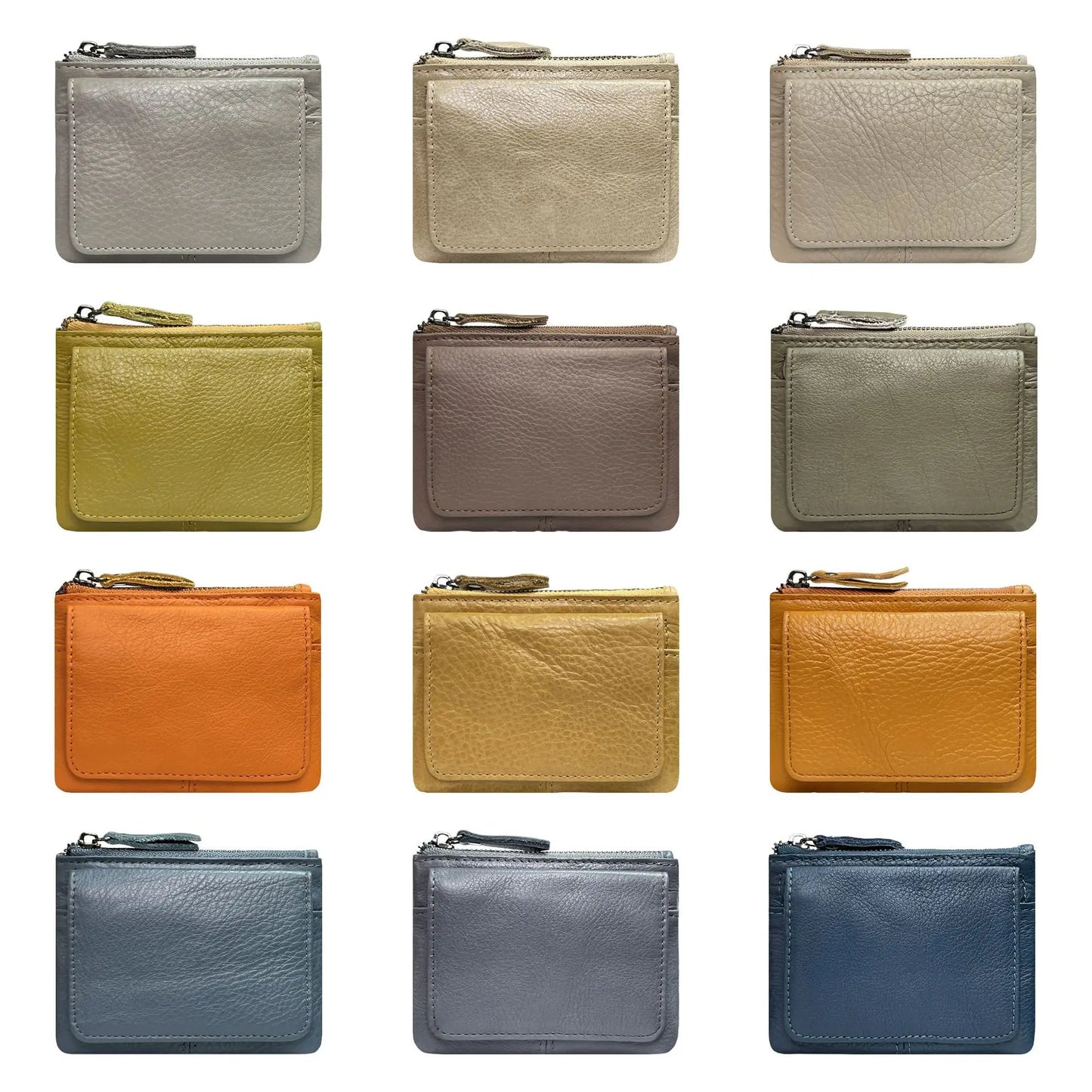 New Cow Leather Women's And Men's Card Bag Coin Purse Slim Credit Card Holder Wallet For Men and Women ID Card Pocket