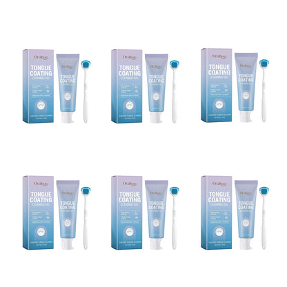 Tongue Cleaning Gel Set Bad Breath Inhibit Oral Bacteria Long Lasting Freshness Home Mouth Odor Eliminator Paste Toothbrush Kit