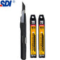 SDI 9mm Anti-Shaking Utility Knife 30-Degree Angle Sharp Black Steel Blades Box Cutter Auto Lock Professional Craft DIY Opener