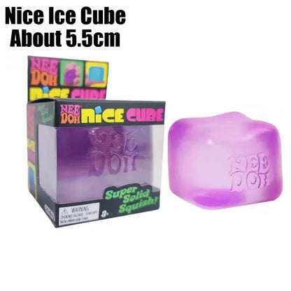 Needoh Nice Cube Transparent Maltose Solid Slow Rebound Squish Toy Stress Squeeze Fidget Relief Desktop Anxiety Release Gift