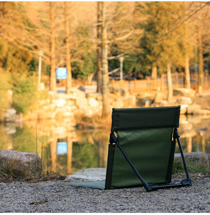 Lightweight Portable Outdoor Folding Beach Chair picnic groud seat One-Piece Backrest Design for Camping Travel Leisure No Legs