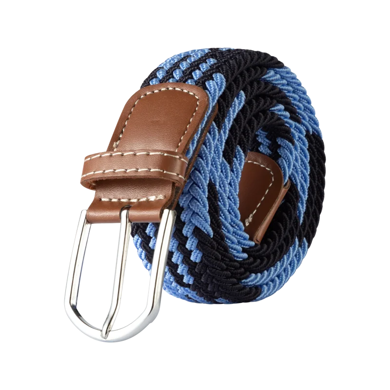 Unisex Elastic Fabric Woven Casual Women Belt Pin Buckle Expandable Braided Stretch Canvas Stylish Leisure Belts for Men