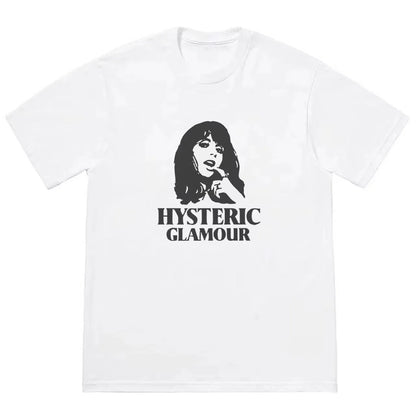 2026 Hysteric Glamour Women's T-shirt American Retro Tee Street Culture Tide Men Tshirt NicheTrend Short Sleeve Women's Clothing