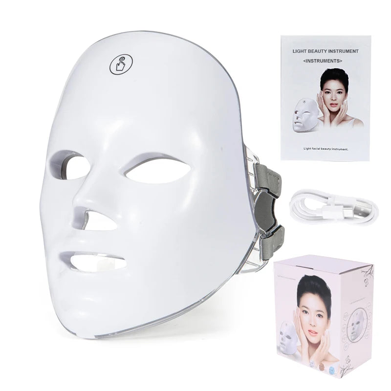 7 Colors Wireless Led Face Mask Therapy Photon USB Recharge Facial Mask For Anti Aging Skin Rejuvenation Skin Care Beauty Device