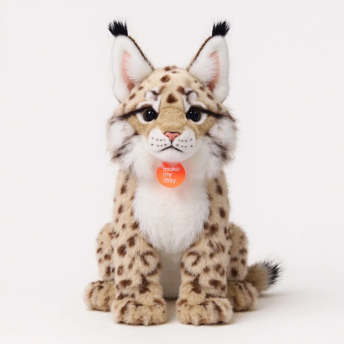 Realistic Lynx Bobcat Stuffed Animal Plush Toy 13.7in Ultra-Soft Lifelike Wild Cat Figure Kids Gift Home Decor Collectible