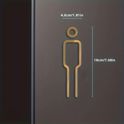 Fashion Black Gold Color Toilet Sign Plate Brass Wash Room Door Wall Label Sticker Wc Holder Signage Board