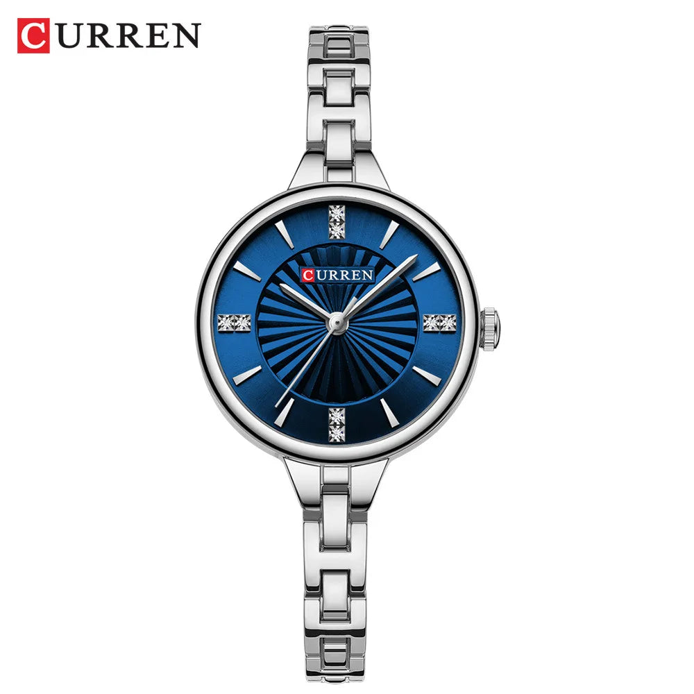 CURREN 9097 Elegant Women's Quartz Watch Luxury Stainless Steel Strap Women's Watch часы женские наручные