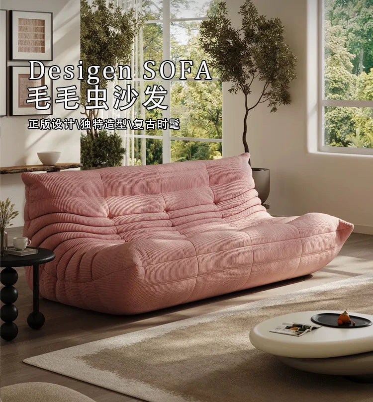 Ins Wind Caterpillar Fabric Sofa Chair Lazy Can Lie Down Living Room Bedroom Lazy Sofa Internet Celebrity Single Sofa