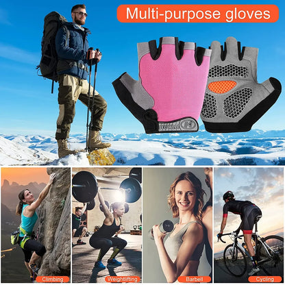 Gym Gloves Women Men Weightlifting Dumbbell Fitness Sport Training Exercise Gloves Non Slip Breathable Fingerless Cycling Gloves