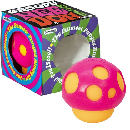 Schylling Groovy Needoh Mushroom Squishy Toy Soft Dough Squeeze Ball Tactile Sensory Fidget Toy Stress Relief Decompression Vent