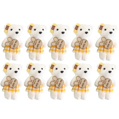 10pcs/bag Foam Bear Bear Plush Foam Toys Plush Animal Cartoon Mini Bear Flower Bouquet 10cm Plush Doll Cartoon Bouquet Doll