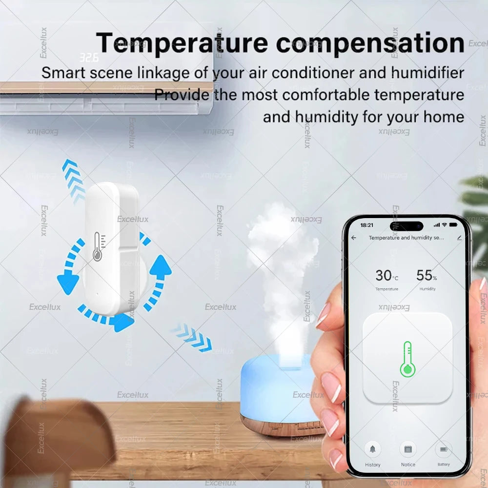 Zigbee 3.0 Temperature Humidity Sensor With External Temp Probe Smart Thermo Hygrometer For Plants Aquarium Freezer Need Gateway