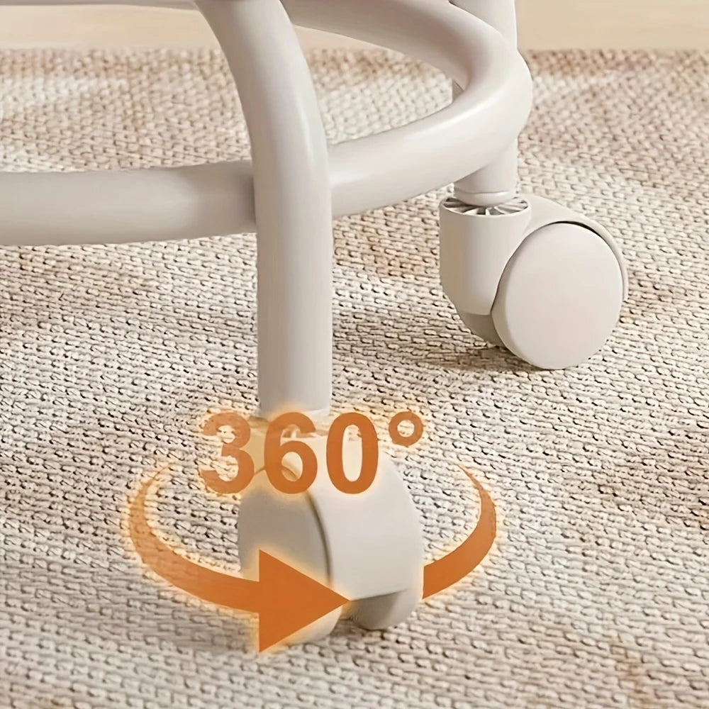 Portable Multi-Functional Swivel Stool with Universal Casters Indoor Outdoor Small Bench for Floor Cleaning & Daily Use