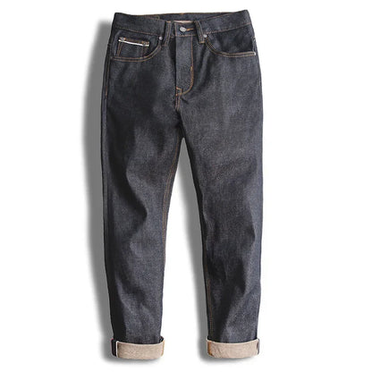 Maden Retro 11.6oz Cotton Selvedge Raw Denim Jeans Tapered Regular Fit Jeans with Zipper Fly High Quality Versatile Men's Pants