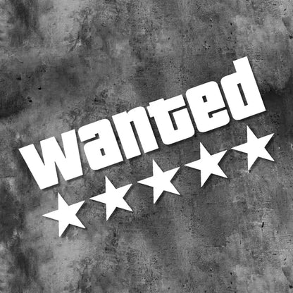 Wanted Star Vinyl Decal - Waterproof Motorcycle Car Scooter Sticker for Fuel Tank Side Panel DIY Decoration