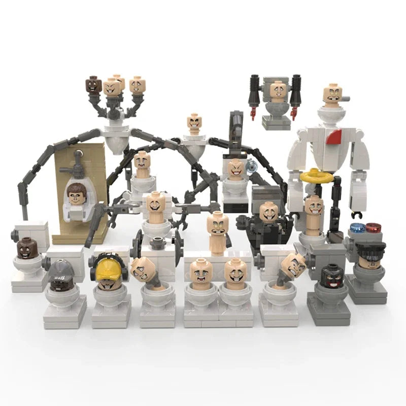 Moc Skibidi Toilet Figures Model Blocks Titan Cameraman Speakerman Construction Toys Party Halloween Decoration Boys Gifts