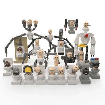 Moc Skibidi Toilet Figures Model Blocks Titan Cameraman Speakerman Construction Toys Party Halloween Decoration Boys Gifts