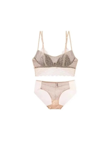 Sexy Lace Bralette No Underwire | French Triangle Cup Bra | Summer Thin Breathable for Women | Slimming Strappy Back Lingerie