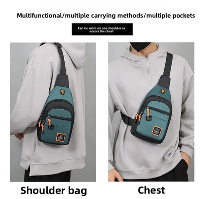 Fashion Men's Chest Bag Handbag Lightweight Oxford Fabric Crossbody Shoulder Bag Stylish Casual Men's Waist Packs Male Chest Bag