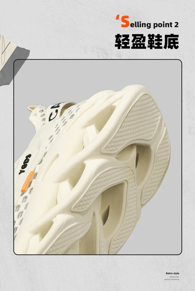 Breathable Mesh Summer Men Platform Sneakers Lightweight Casual Loafers Shoes for Running Tennis Hiking Outdoor Daily Wear
