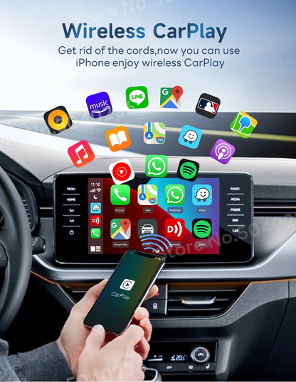 CarlinKit 5.0 2Air &4.0 CP2A Wireless Android Auto CarPlay CarPlay AI Box Online Upgrade WiFi Bluetooth Connect 2-In-1 Smart Box