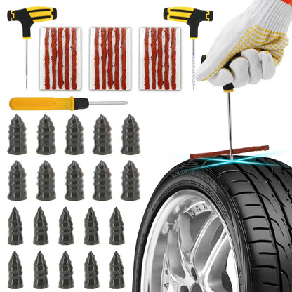 Car Tire Repair Kit with Drill Bit and Storage Bag. Motorcycle and Truck Tire Repair Tools. Quick Tire Repair Amagi