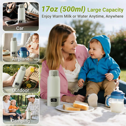 USB Interface 500ml Milk Warmer, Insulated Cup, Milk Coffee Heater, Heating Cup Suitable for Outdoor Sports, Gift for Family