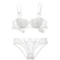French Lace Half-Cup Bra Ultra-Thin Compact Small Bras  Kawaii Lingerie Sexy Push Up Japanese Style Minimalist Design for Women