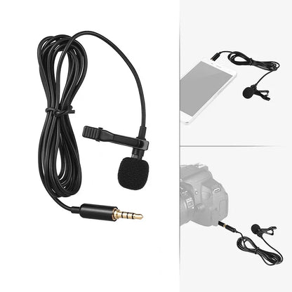 1.5M Cable 3.5mm Type-C Wired Lavalier Microphone Clip On Lapel Mic Noise Cancelling Plug and Play Mini Portable Mic for Android