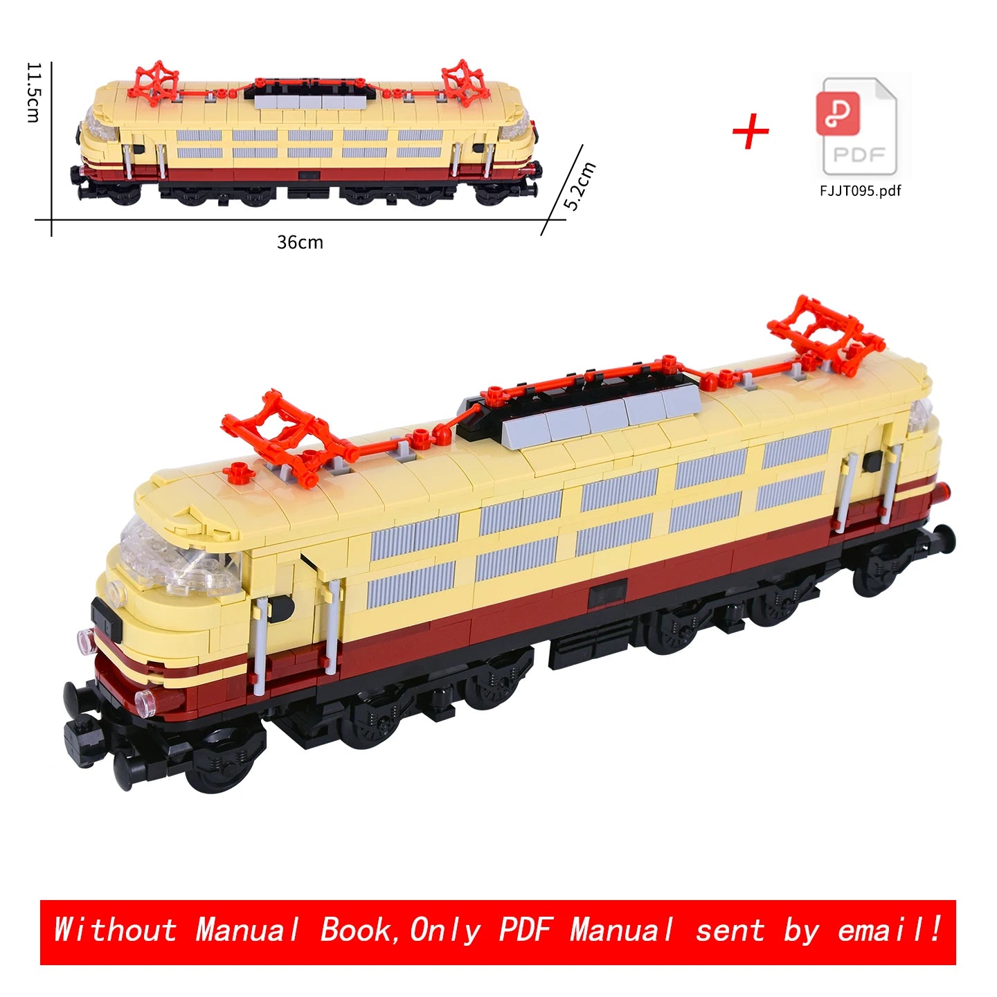 Vintage Dual Cab Train MOC Blocks, Detailed Retro Railway Locomotive, Educational DIY Toy for Train Fans, No Paper Manual