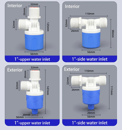 Automatic Water Level Control Valve 1/2" 3/4" 1" Water Shortage Self Opening Float Ball Valve Tank Tower Pool Float Switch Blue