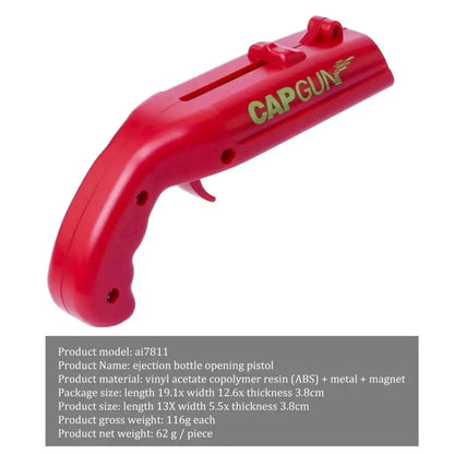 Creative Beer Bottle Opener Spring Cap Catapult Launcher Gun Shape Bar Tool Drink Opening Shooter Can Opener Kitchen Gadget Tool