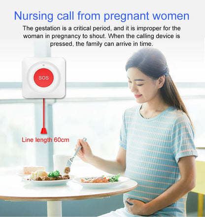 Smart Tuya WiFi/Zigbee Emergency SOS Button Wireless Call Button for Elderly and Patients Safety Alert System for Quick Help
