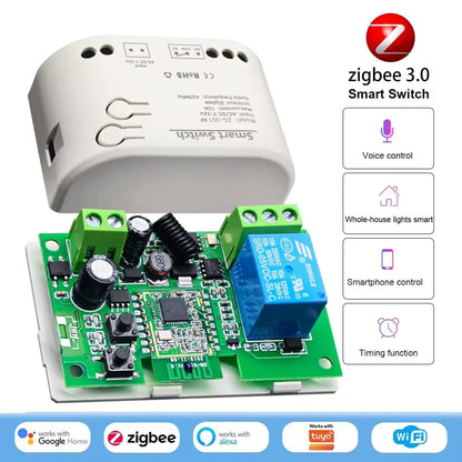 Zigbee Relay Breaker 7-32V 85-250V Switch Module Control Works With Tuya Smart Life App Alexa Google Smartthings Ewelink Hub