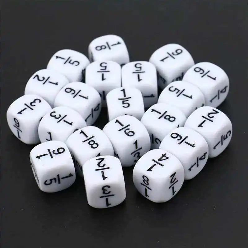 Fraction Dice 16MM Math Practice Learning Toys For Kids Boys Girls Educational Classroom Gifts Students Board Games Accessories